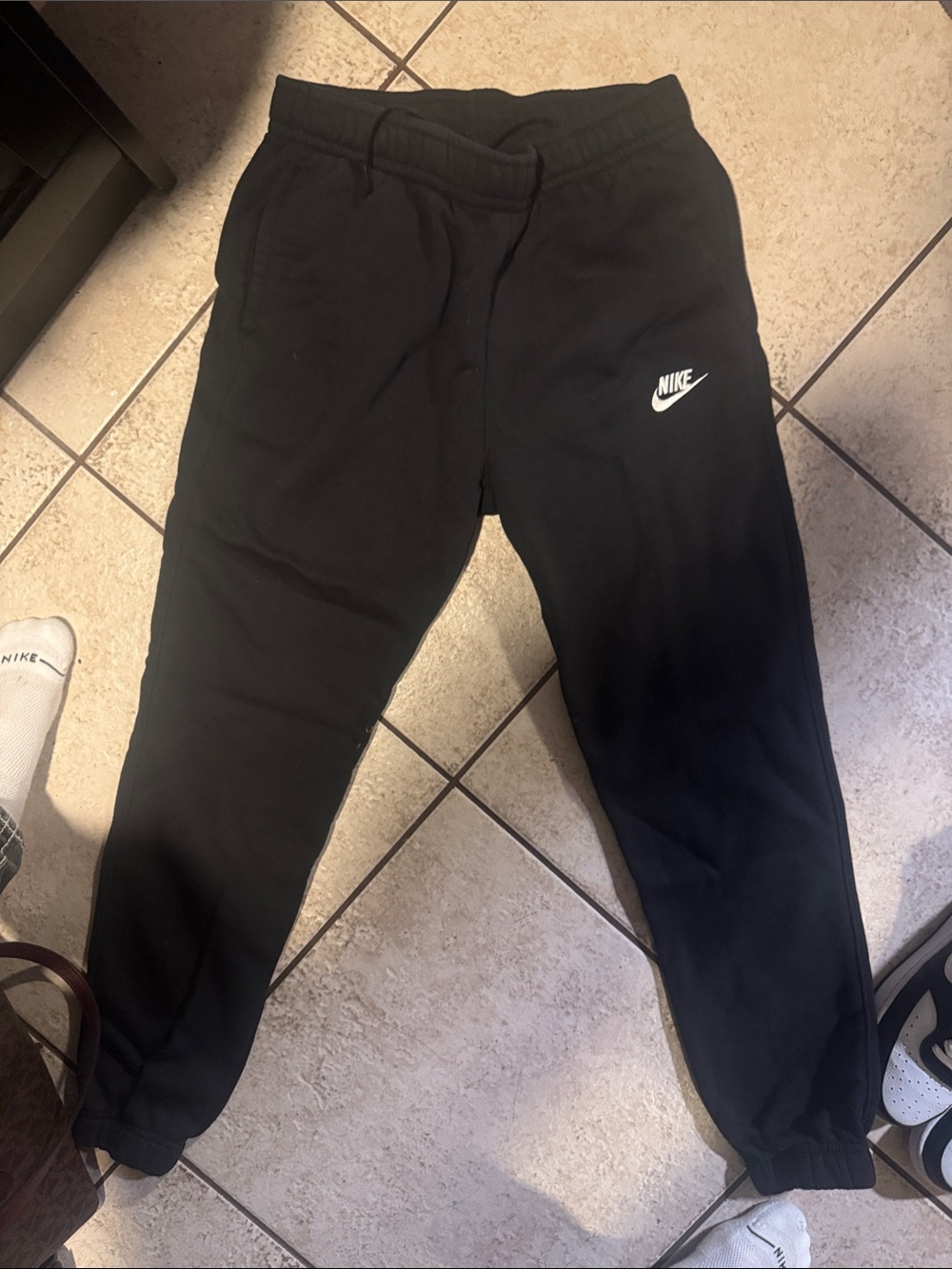Nike Black Jogger Sweatpants with White Swoosh